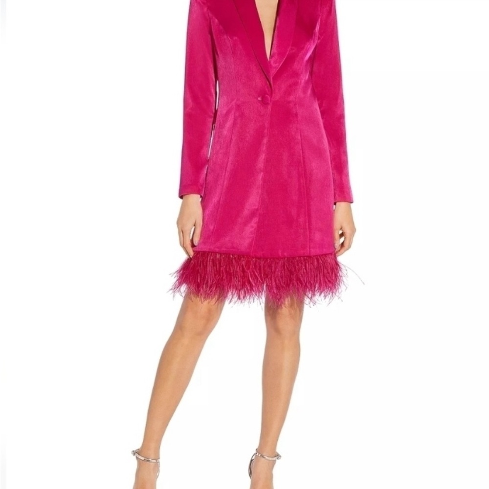 Aidan Mattox Pink Long Sleeve Dress